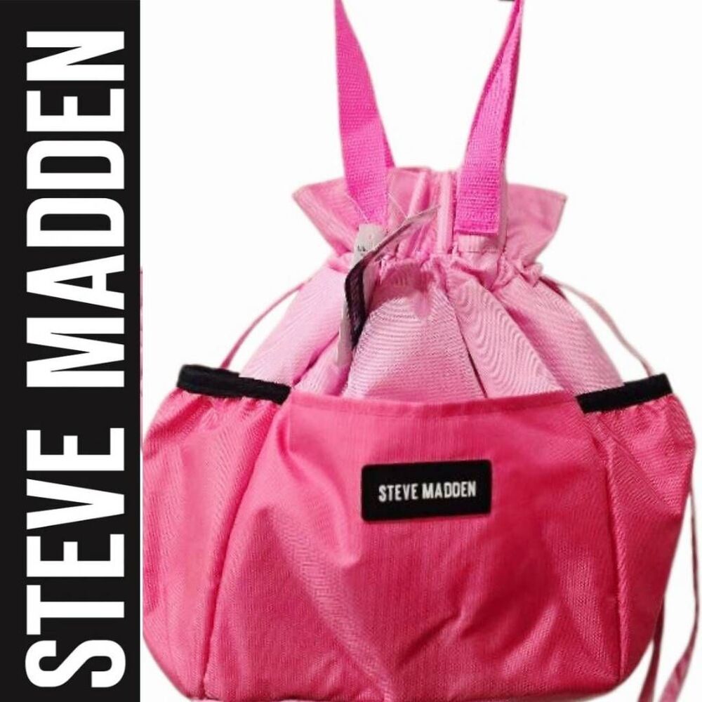 Steve Madden 9" Cinch Insulated Lunch Tote w/Container- Pink‎